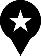 Star map pointer icon in b&w color.