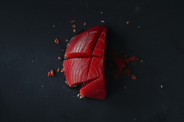 Gourmet Sushi-Grade Tuna on Minimalist Dark Background