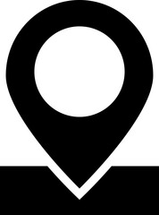 Location pin icon in b&w color.