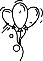 B&W illustration of balloons bunch icon. © Abdul Qaiyoom