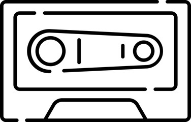 Cassette icon or symbol in line art.