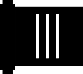 Flat style scroll letter icon in b&w color.