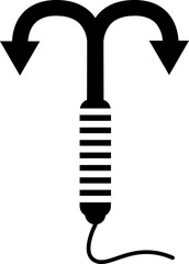 Glyph icon or symbol of ninja anchor.