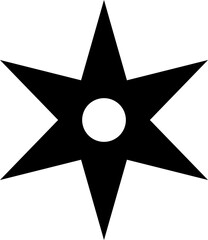 Ninja shuriken icon in black color.