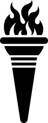 Vector illustration of flaming torch icon.