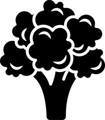 Broccoli glyph icon or symbol.