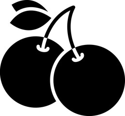 Cherry glyph icon or symbol.