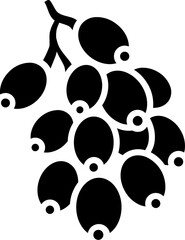 Berries icon in b&w color.
