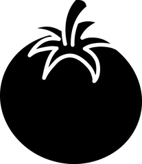 Tomato icon in b&w color.