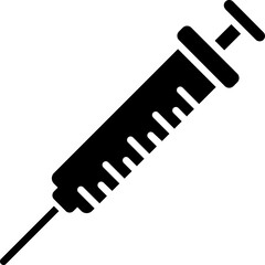 B&W illustration of syringe icon.