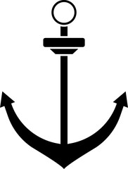Isolated anchor icon in b&w color.