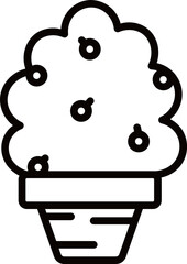 Line art illustration of mammillaria cactus icon.