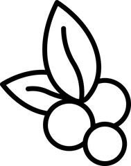 Illustration of berry or cherry icon in line art.