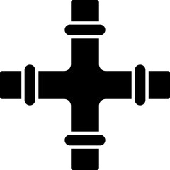 Pipe fitting glyph icon in flat  style.