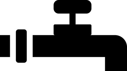 Faucet pipe icon in b&w color.