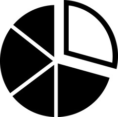 Illustration of pie chart glyph icon.