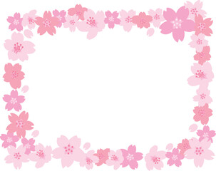 Fototapeta na wymiar ピンクの桜の花のフレーム