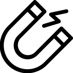 B&W illustration of electromagnet icon.