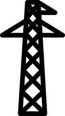 Electric tower icon in thin line art.