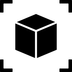 3D modelling glyph icon or symbol.