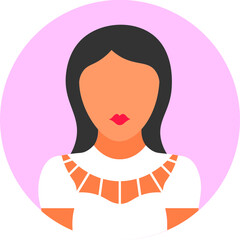 Illustration of Modern Young Woman Character icon.