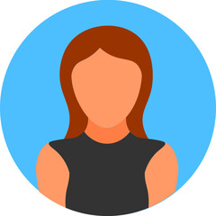 Faceless Young Woman Character icon.