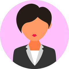 Flat style Business Woman Character icon.