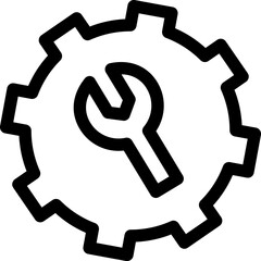 Line art illustration of Service or Repairing icon.