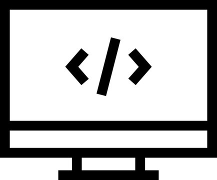 Programming desktop icon in line art.