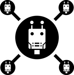 Vector illustration of robotic connection icon. 