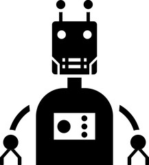 Illustration of chatbot robot icon.