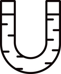 Magnet icon in thin line art.