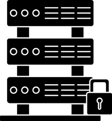 Vector illustration of server security icon.