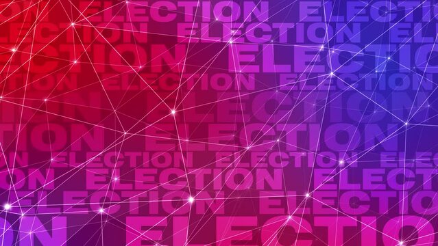 Candidate election text and connected lines political presidential election background with voting, politics, and news presentation concept