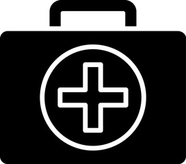 Illustration of first aid box icon.