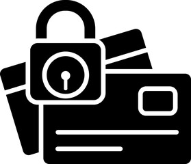 Obraz premium B&W illustration of credit card block icon.