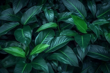tropical leaves texture dark green foliage nature