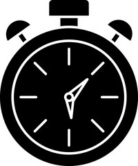 Alarm clock icon in flat style.
