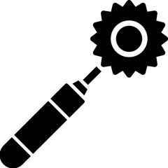 Glyph rotary cutter icon or symbol.