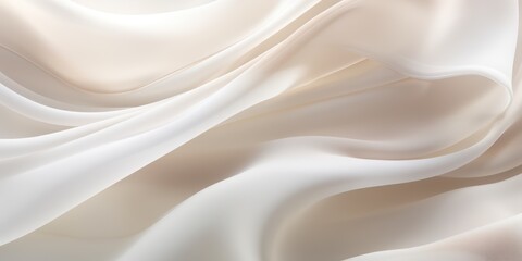 Abstract white and Beige silk fabric weave of cotton or linen satin fabric lies texture background.