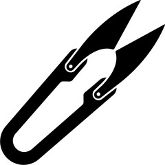 Thread cutter glyph icon in flat style.
