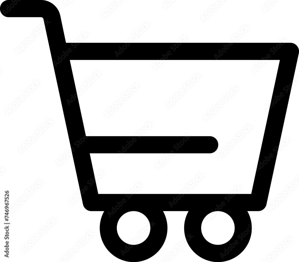 Sticker Shopping cart icon in line art.