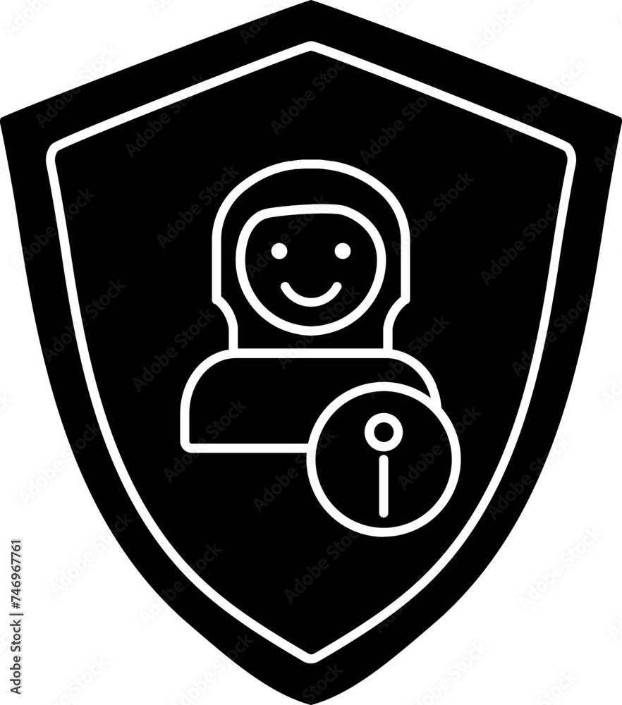 Sticker Glyph data or user security icon or symbol.