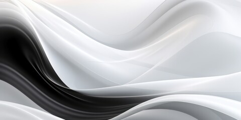 Abstract white and Black silk fabric weave of cotton or linen satin fabric lies texture background.