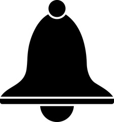 Illustration of bell icon in black color.