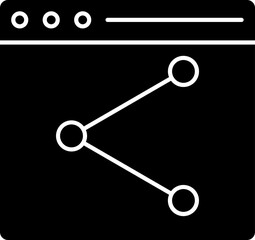 B&W web server icon in flat style.