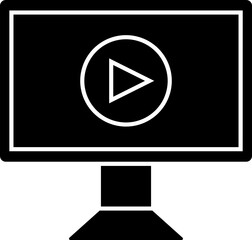 Video play button icon in desktop.