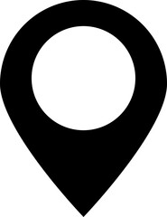 Map pin icon in black color.