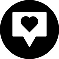 B&W favourite or love message icon in flat style.