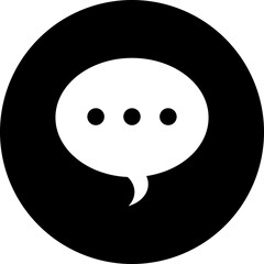 Fototapeta premium B&W illustration of speech bubble or comment icon.